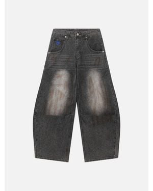 AELFRIC EDEN Dirty-Dyed Super Baggy Barrel Jeans - Gray