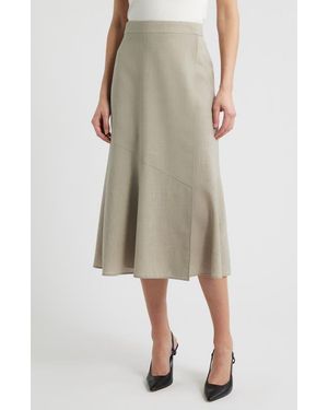 BOSS Vuleran Virgin Wool Skirt - Natural