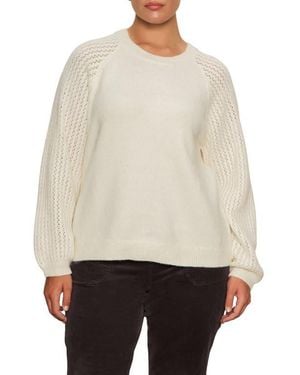 Sanctuary Cozy Moment Pointelle Sleeve Sweater - Natural