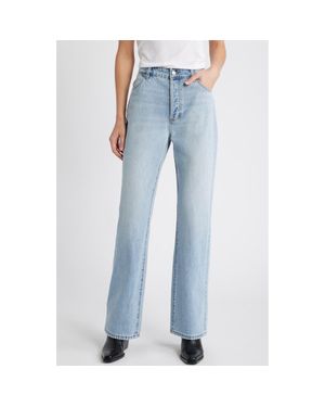 Rolla's 90S Relaxed Faded High Waist Nonstretch Straight Leg Jeans - Blue
