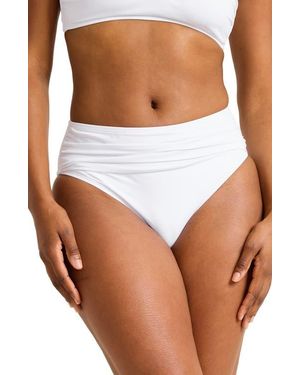 Tommy Bahama Pearl Ruched High Waist Bikini Bottoms - White