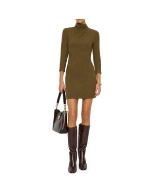 Reformation Camille Long Sleeve Sweater Minidress - Green