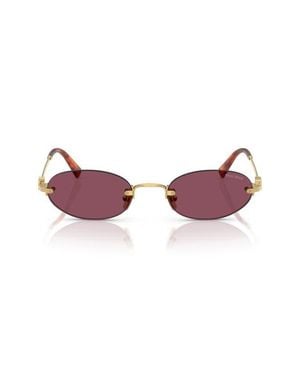 Miu Miu 51Mm Oval Rimless Sunglasses - Red
