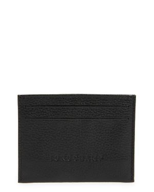 Longchamp Le Foulonné Leather Card Case - Black