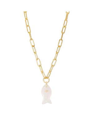 Marlyn Schiff Sirena Fish Pendant Necklace - Metallic