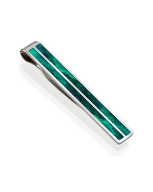 M-clip Mother-Of-Pearl Tie Clip - Green