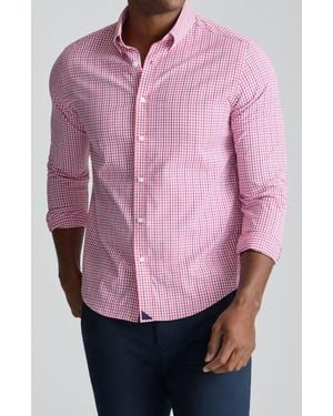 UNTUCKit Almeida Gingham Check Performance Button-Down Shirt - Pink