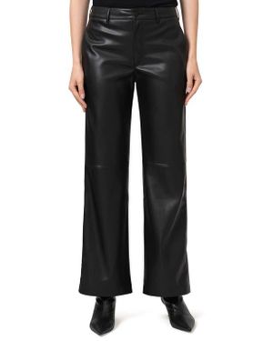Mavi Faux Leather Wide Leg Pants - Black