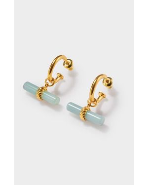 Katie Loxton Azura T-Bar Hoop Earrings - Blue