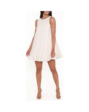 Petal & Pup Zena Ruffle Hem Cotton Trapeze Minidress - Pink