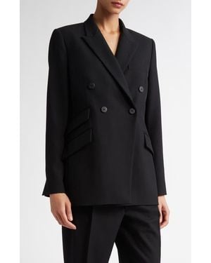 Partow Steph Double Breasted Virgin Wool Blazer - Black