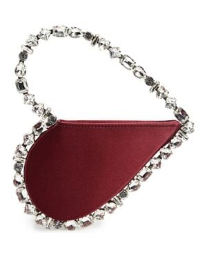 L'ALINGI Taliya Love Satin Crystal Top Handle Bag - Red