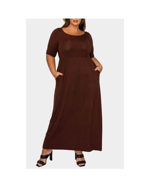L I V D Eva Jersey Maxi Dress - Brown