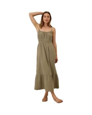 Pact Organic Cotton Coastal Double Gauze Cami Maxi Dress - Natural