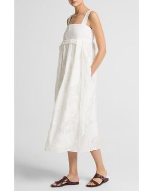 Vince Fil Coupé Jacquard Mixed Media Dress - White