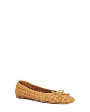 Dune Heat Leather Ballet Flat - Brown