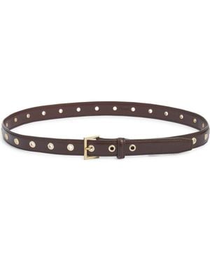 FRAME The Eyelet Leather Belt - Brown