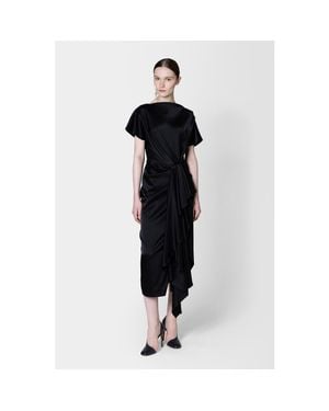 ROKSANDA Satin Draped Zoa Midi Dress - Black