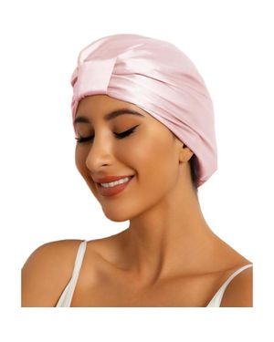 SILKSILKY Pure Silk Double Layer Night Bonnet - Brown