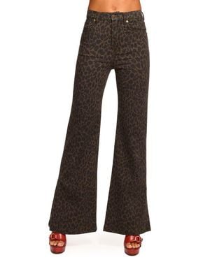 Ramy Brook Tyra Print Flare Jeans - Black