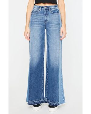Kancan Clover High Rise Wide Leg Jeans - Blue