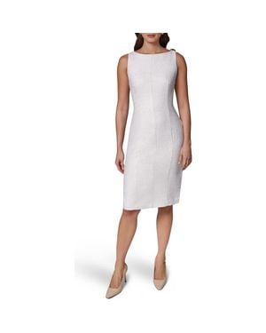 Donna Karan Tweed Sheeth Dress - White