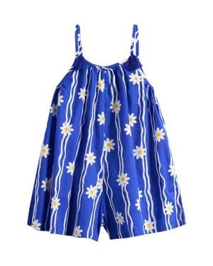 Next Kids' Daisy Print Cotton Romper - Blue