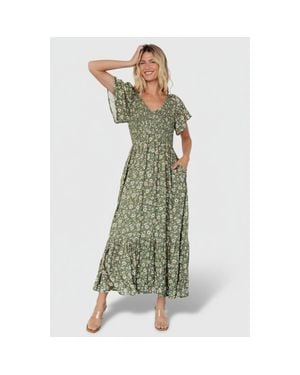 Baltic Born Joanie Smocked Dress - Green