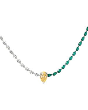 Gemma Azzurro Pear Two Tone Tennis Choker - Metallic