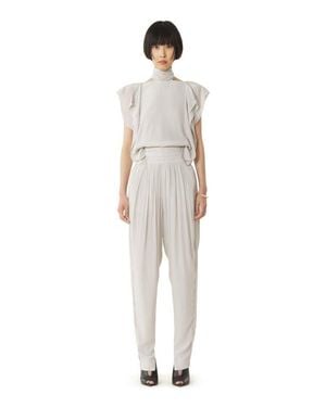 Lanvin Draped Charmeuse Pants - White