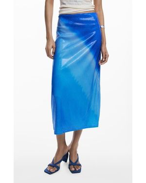 Desigual Zip Fastening Light Skirt - Blue