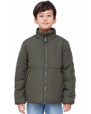 Rokka&Rolla Kids' Reversible Warm Fleece Puffer Jacket - Gray