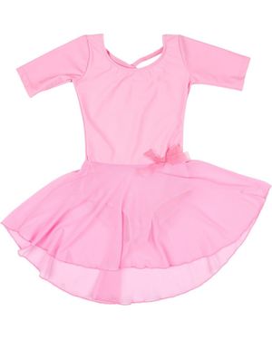 Leveret Girls Short Sleeve Skirted Leotard - Pink
