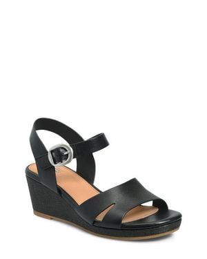 Söfft Vanessa Ankle Strap Platform Wedge Sandal - Black