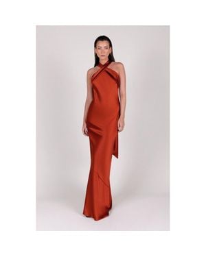 Rewritten Roma Halter Neck Dress - Red