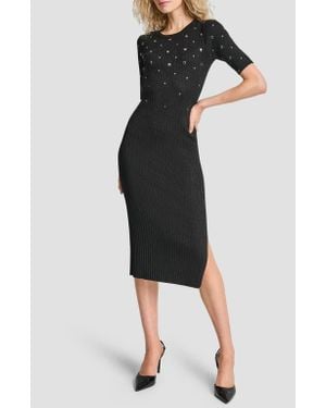 DKNY Metallic Studded Sweater Dress - Black