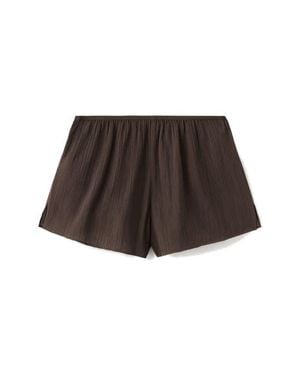 Mango Flowy Cotton Gauze Shorts - Brown