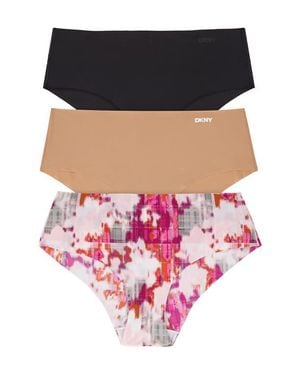 DKNY Litewear Cut Anywear 3-Pack Hipster Panties - Black