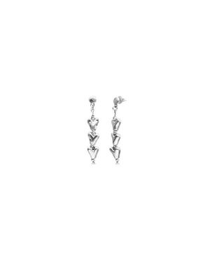 Uno De 50 Long Earrings With Hearts Plated - Blue