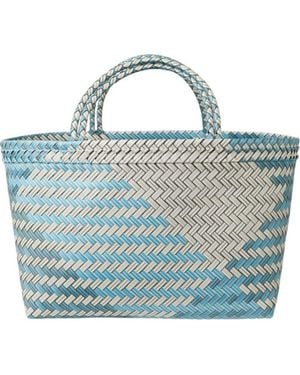 Sarah Stewart Benny Handwoven Tote Recycled Plastic - Blue