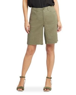 NYDJ Linen Blend Bermuda Shorts - Green