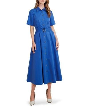 FREEMARKET A-Line Shirtdress - Blue