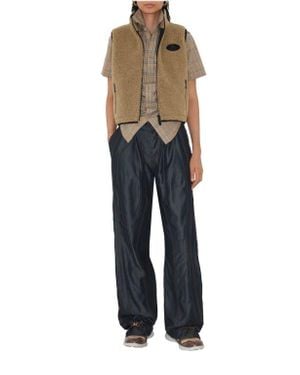 Burberry Cropped Fleece Gilet - Natural