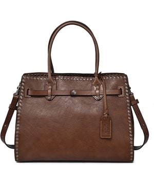 Old Trend Westland Genuine Leather Textured Heritage Tote - Brown