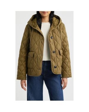 Bernardo Diamond Quilted Hooded Liner Jacket - Natural