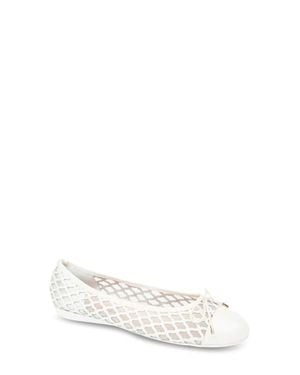 Paul Mayer Brandy Mesh Ballet Flat - White