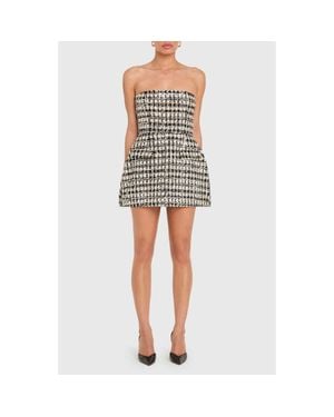 Amanda Uprichard Bethany Metallic Tweed Strapless Romper - Multicolor