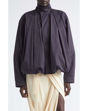 Lemaire Soft Pleated Cotton Sateen Blouson Jacket - Blue