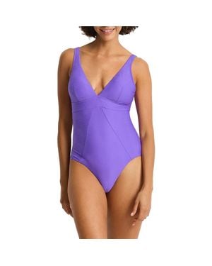 Sea Level Zen Scoop Back Panel One-Piece Swimsuit - Blue