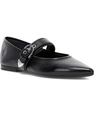 Frye Heather Pointed Toe Mary Jane Flat - Black